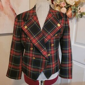 RAFAELLA Stewart plaid blazer 12